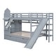 preview thumbnail 15 of 130, Roomfitters Full Over Full Castle Bunk Bed with Slide, Built-in Storage Drawers and Shelves, Sturdy and Fun Loft Design