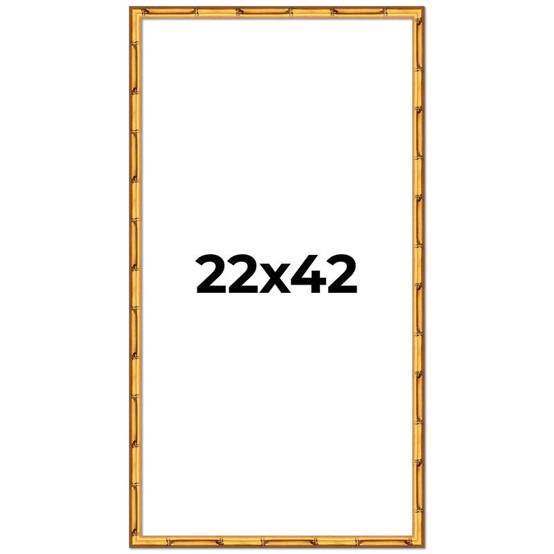 22x42 Frame Gold Bamboo Picture Frame Modern Photo Frame Includes UV Acrylic Shatter Guard Front Acid Free Foam Backing Board