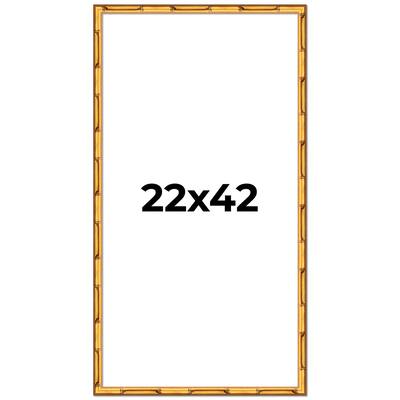 22x42 Frame Gold Bamboo Solid Wood Picture Frame | 1 Inch Moulding