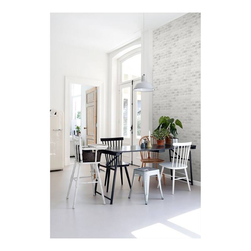 ESTA Home Burnham Grey Brick Wall Wallpaper - 20.9 x 396 x 0.025