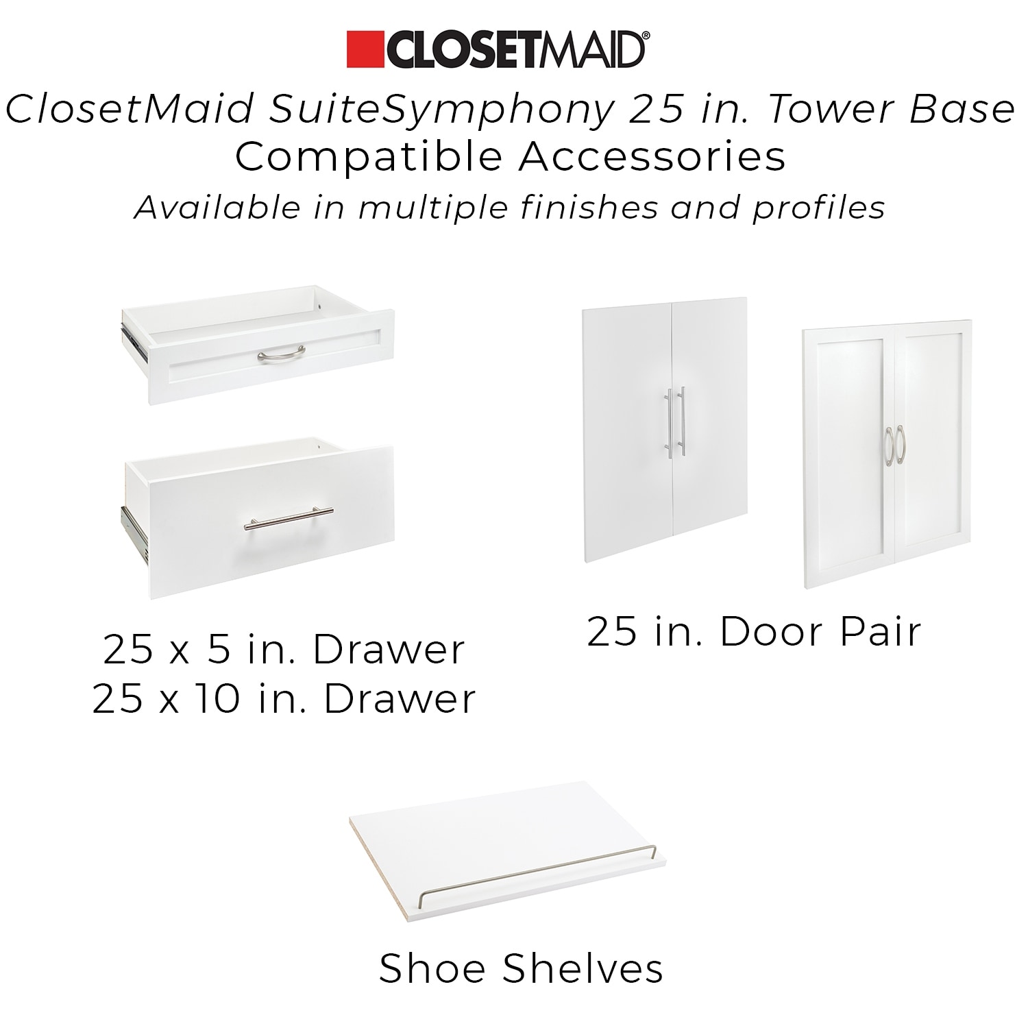 ClosetMaid 4870 SuiteSymphony 25-inch Tower Base Pure White-image