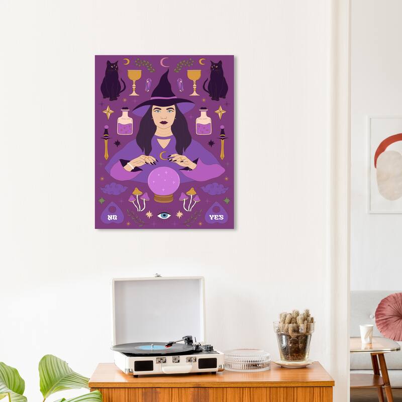 Wynwood Studio Canvas Holiday and Seasonal Witch s Enchantment Purple Modern & Contemporary Wall Art Canvas Print - 20 x 24