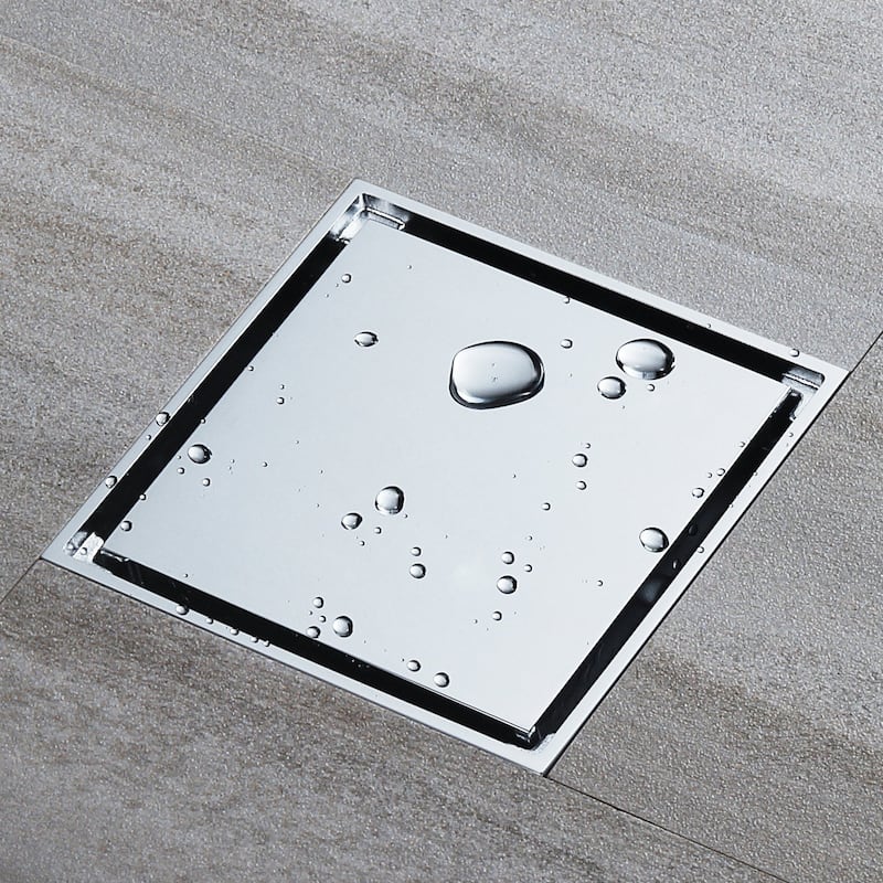 chrome 4 inch brass material shower drain with ABS base - 4 x 4