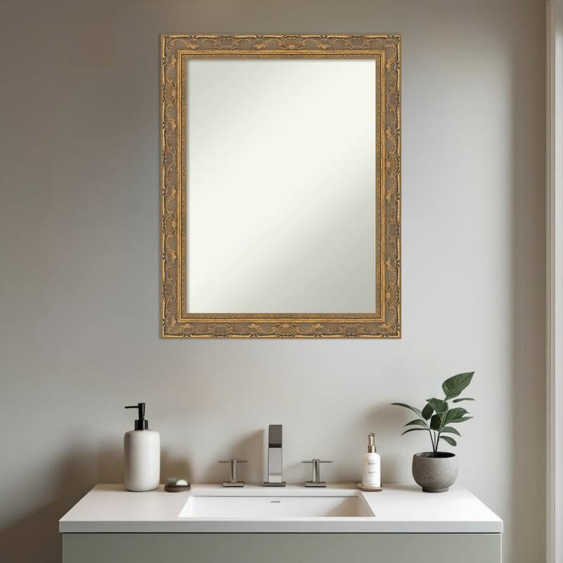 Filigree Non-Beveled Framed Bathroom Vanity Wall Mirror