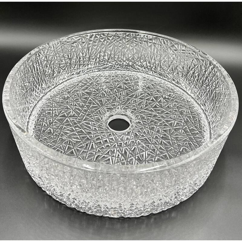 Stadium 16" & 14" Round Basin Glass Bathroom Vessel Sink