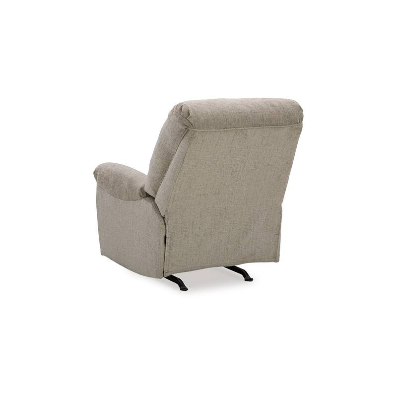 Ead Manual Rocker Recliner Chair, Plush Cushion Taupe Brown Polyester