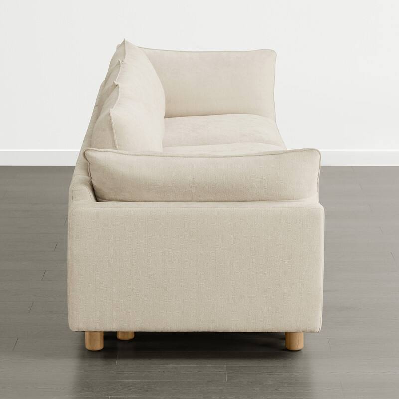 Spruce & Spring Modular Cloud Couch Sofa with Wood Legs for Living Room