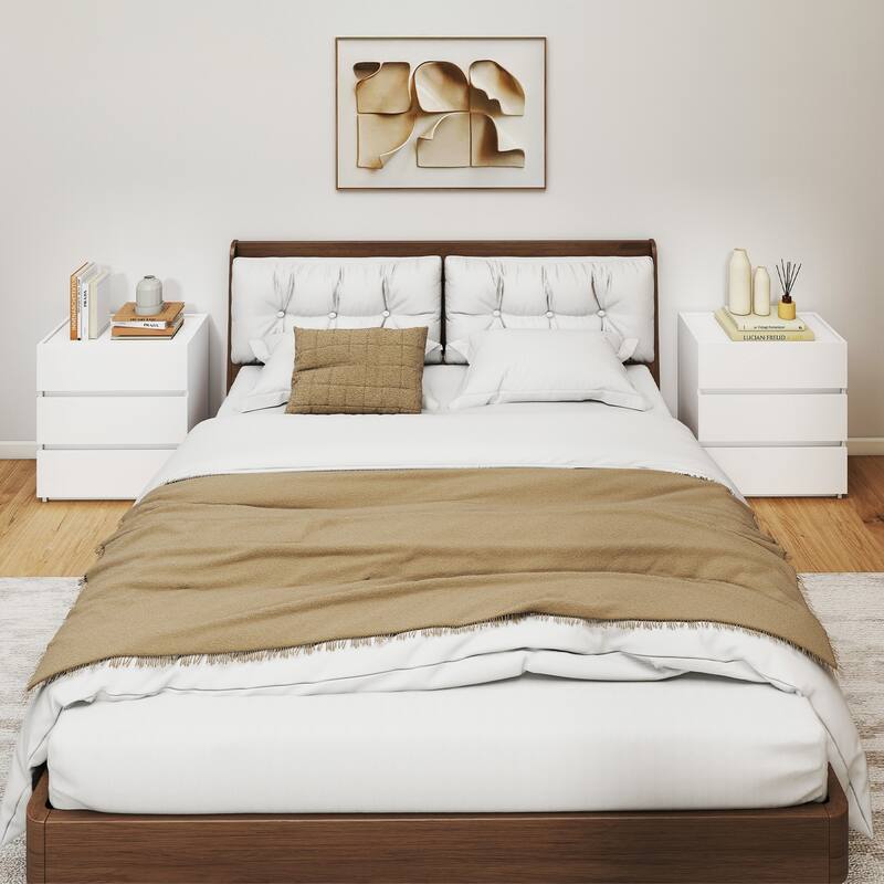 23.62"W Wood 2-Drawer Nightstand