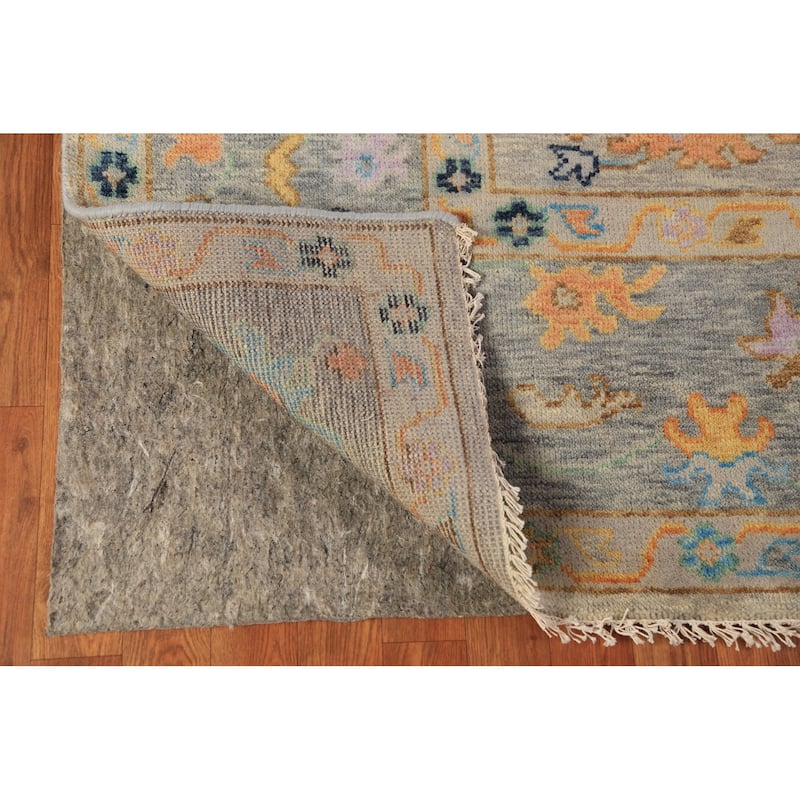 Floral Oushak Indian Area Rug Hand-Knotted Bedroom Wool Carpet - 7'10"x 9'9"