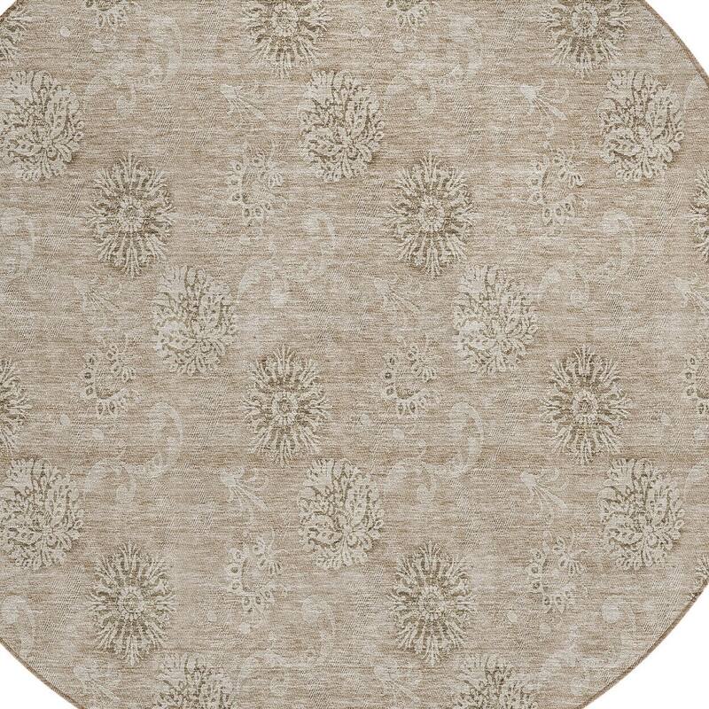 HomeRoots Floral Transitional Rectangle Outdoor Rug