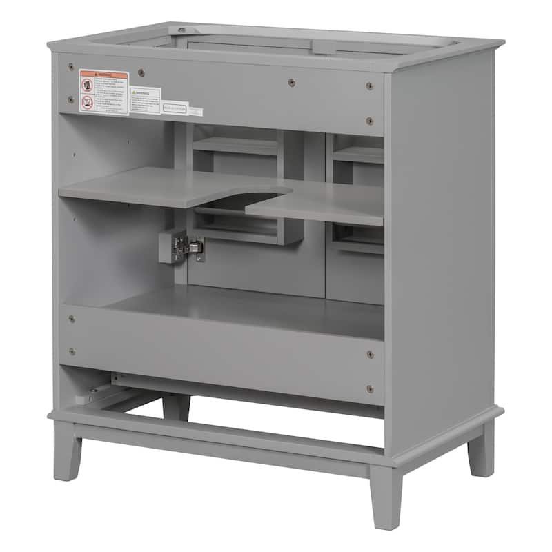 Roomfitters 30" Bathroom Vanity without Sink, Base Only, Cabinet with Doors and Drawer, Solid Frame and MDF Board