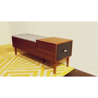 Mid-century 1-Drawer Shoe Storage Bench by Baxton Studio ...