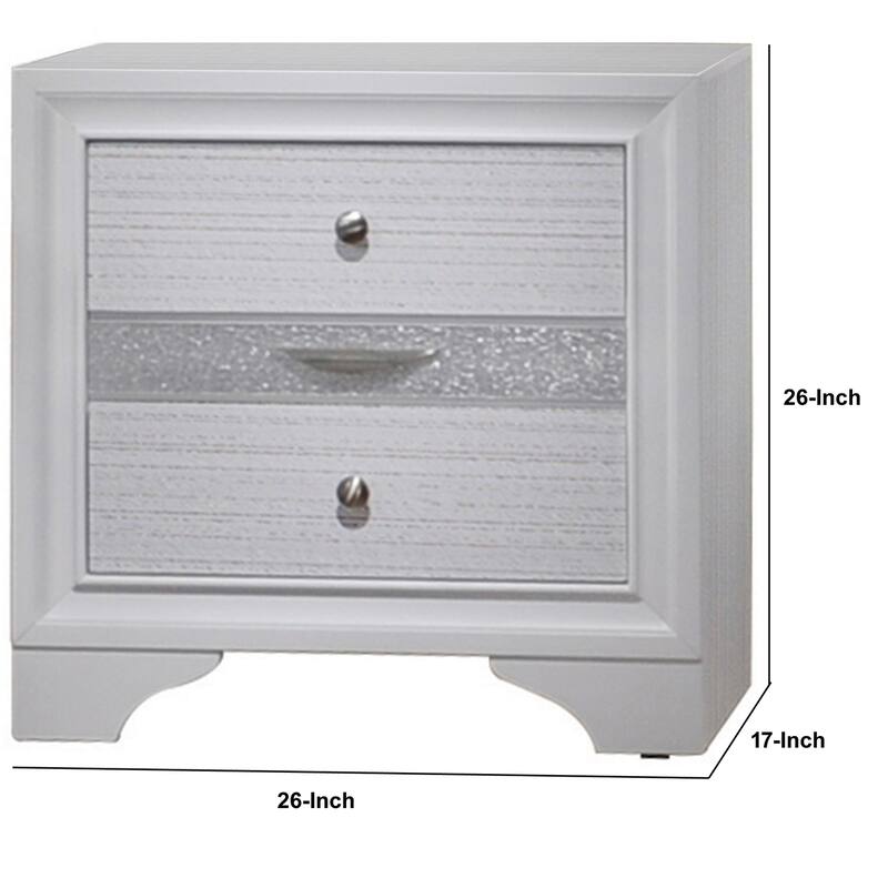 White 3 Drawer 17 in. W Nightstand with Sturdy Hardware and Ample Storage