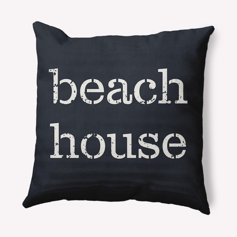 Beach House Nautical Indoor/Outdoor Throw Pillow - Shark Blue - 20" x 20"