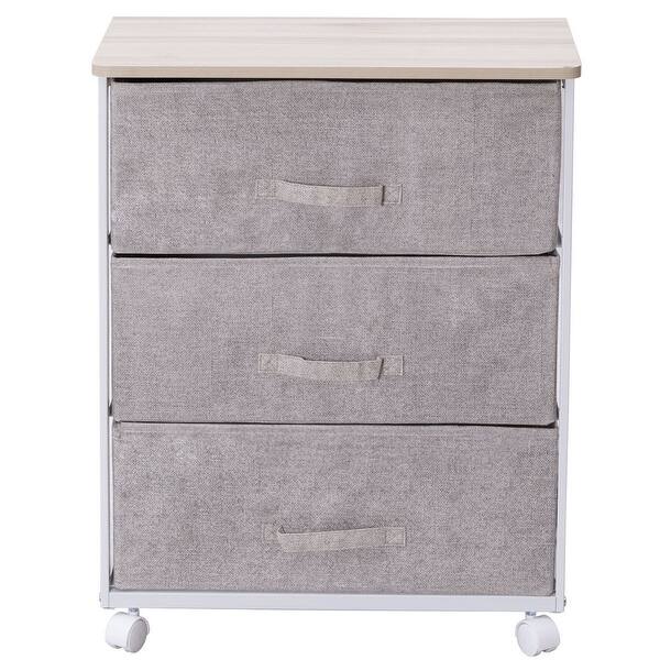 Shop Gymax Fabric 3 Drawer Storage Unit Cart Organizer Shelf