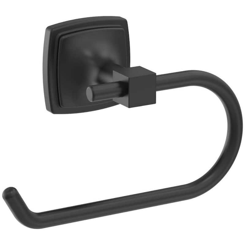 Amerock Stature Wall Mounted Euro Toilet Paper Holder - Matte Black