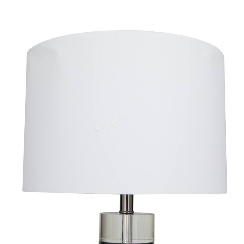 Black Marble Slender Stand Room Table Lamp with Drum Shade