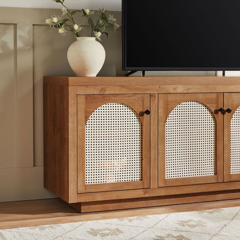 Middlebrook Contemporary TV Stand and Sideboard with Rattan Doors