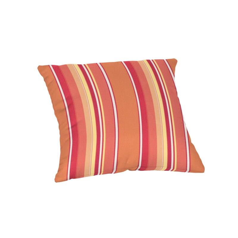 Sunbrella Stripe Fabric 1-Piece Indoor/Outdoor Square Throw Pillow, 18"W x 18"L - Dolce Mango