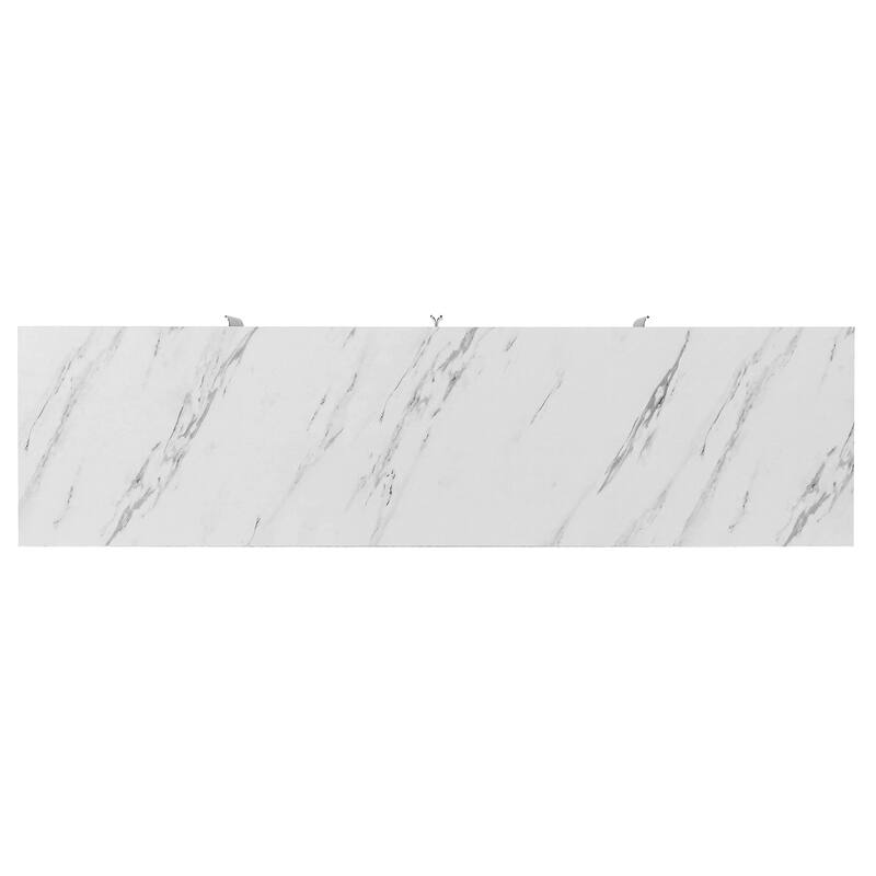 Modern 4-Door Cabinet with Adjustable Shelves, Metal handles and Four Doors