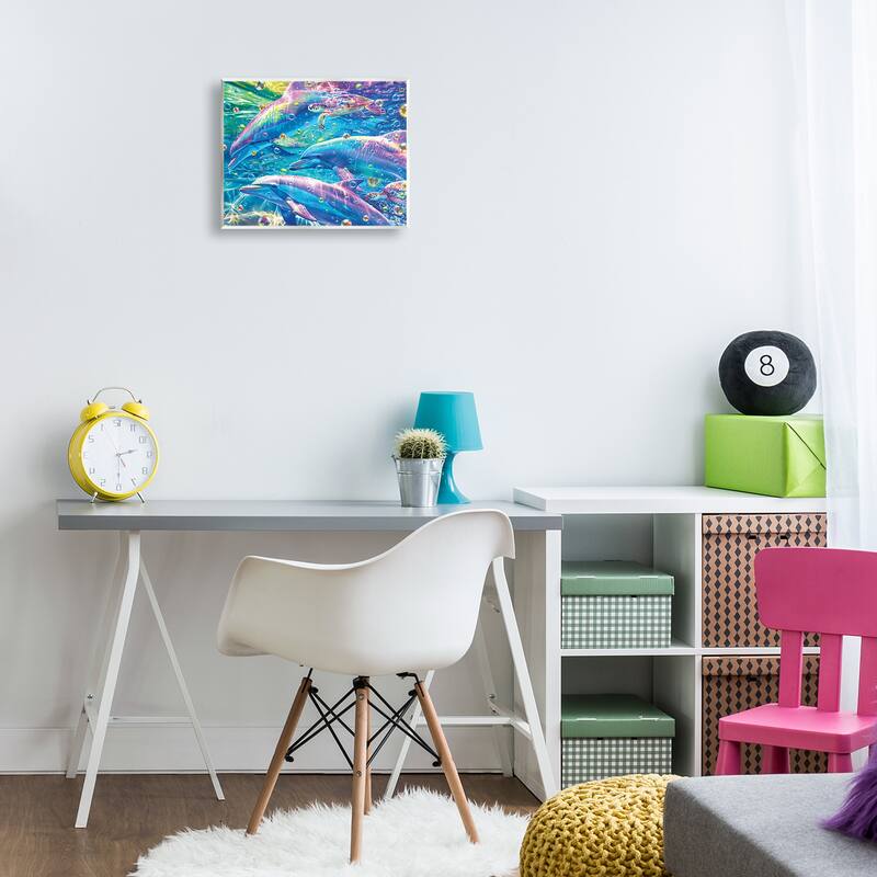 Stupell Chromatic Dolphins Trio Wall Plaque Art Design By Michael Ward
