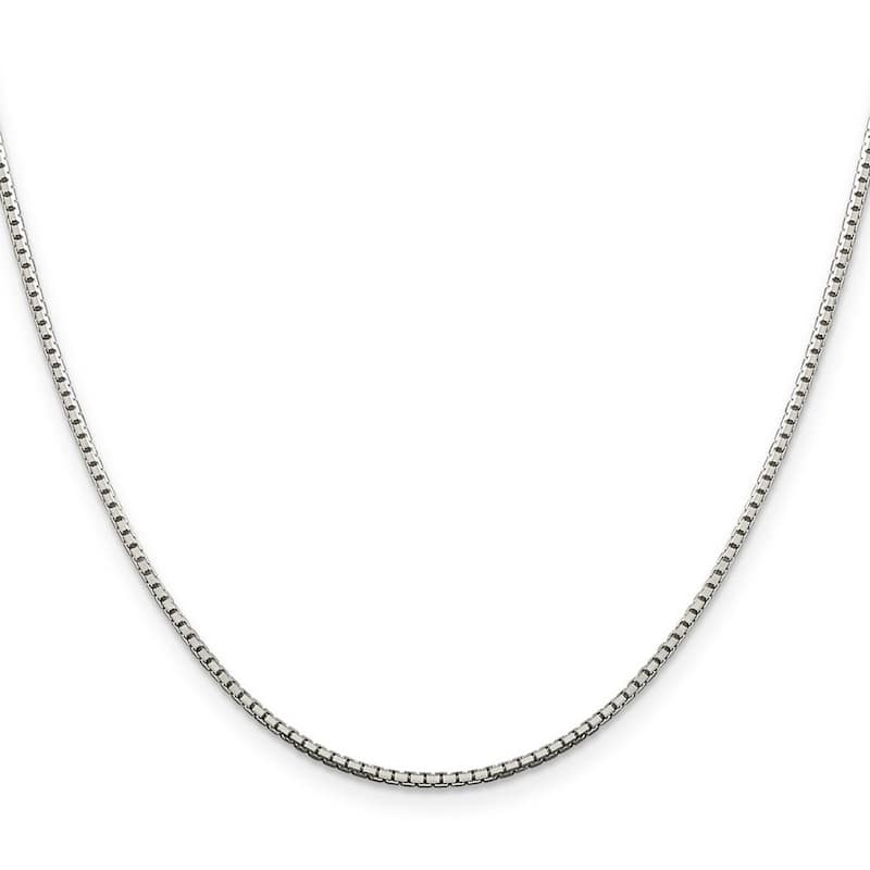 Curata 925 Sterling Silver 1.5mm 8 Sided Diamond Cut Box Chain Necklace