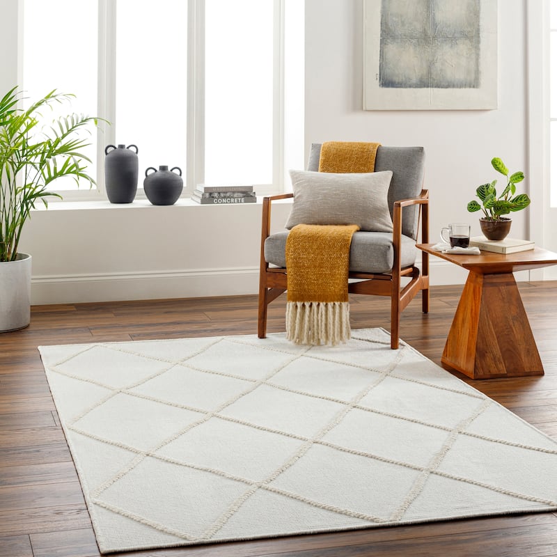 Livabliss Olten Trellis Machine Washable Area Rug - 3' 3" x 5' - Cream