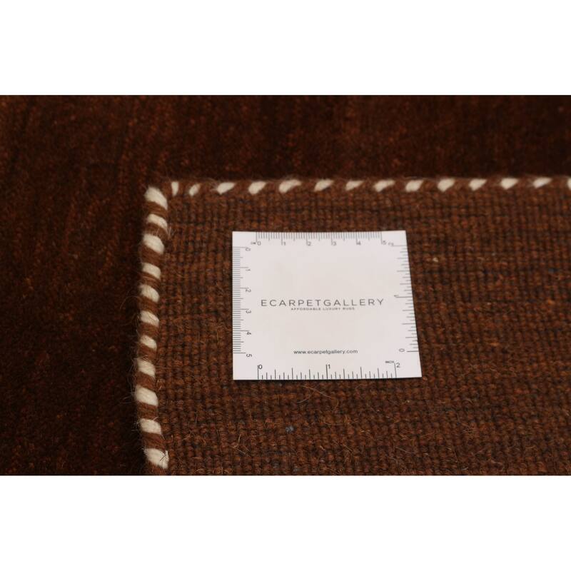Kashkuli Gabbeh Brown Rug 6'6" x 6'6" - 6'6 x 6'6