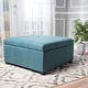 preview thumbnail 5 of 51, Carlsbad Tufted Square Storage Ottoman by Christopher Knight Home 35.00" L x 35.00" W x 18.50" H - Dark Teal