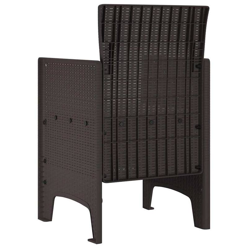 vidaXL Garden Chair 2/4 pcs Anthracite/Brown/White 53 x 49 x 85 cm PP - 53 x 49 x 85 cm