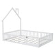preview thumbnail 15 of 28, Full Size Wood House Platform Bed with Guardrail