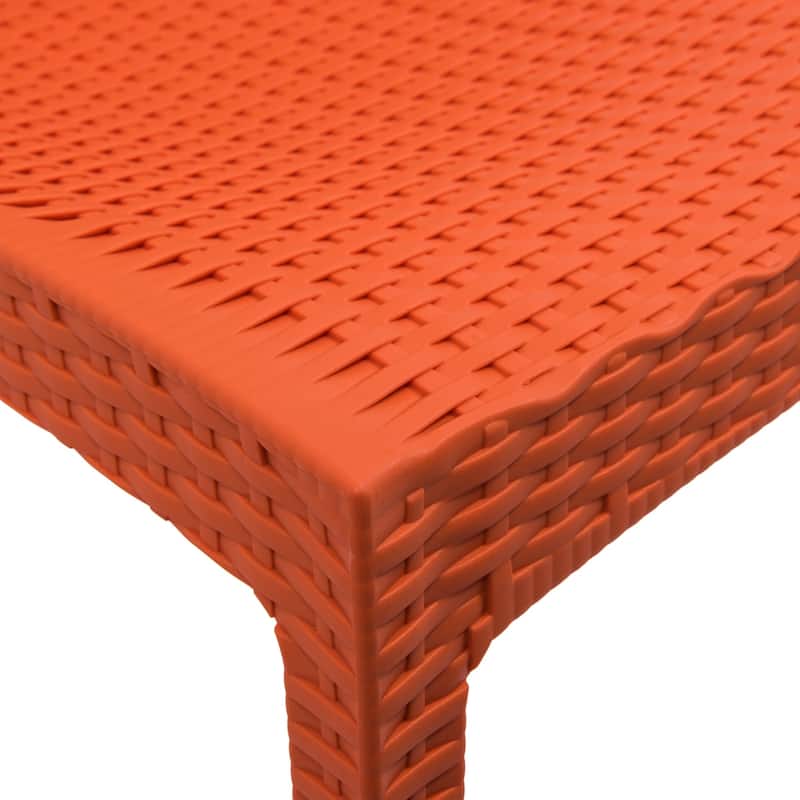 Outdoor Patio Dining Chairs, Set of 4 Stackable Polypropylene Chairs with Woven Design for Garden, Deck, or Pool