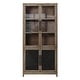 preview thumbnail 4 of 7, Spruce & Spring Vintage Rustic Solid Wood Tall Display Cabinet, Natural Wood Glass Door Storage Cabinet