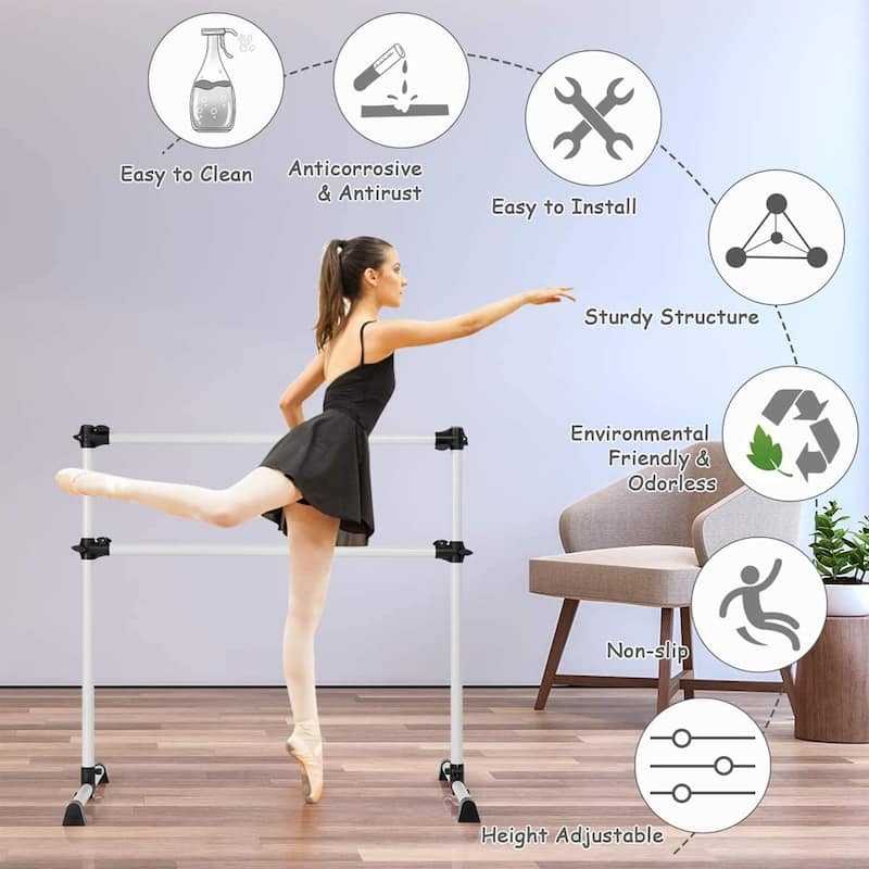 Ballet Barre 4 Feet Portable Ballet Equipment for Kid and Adult Height ...