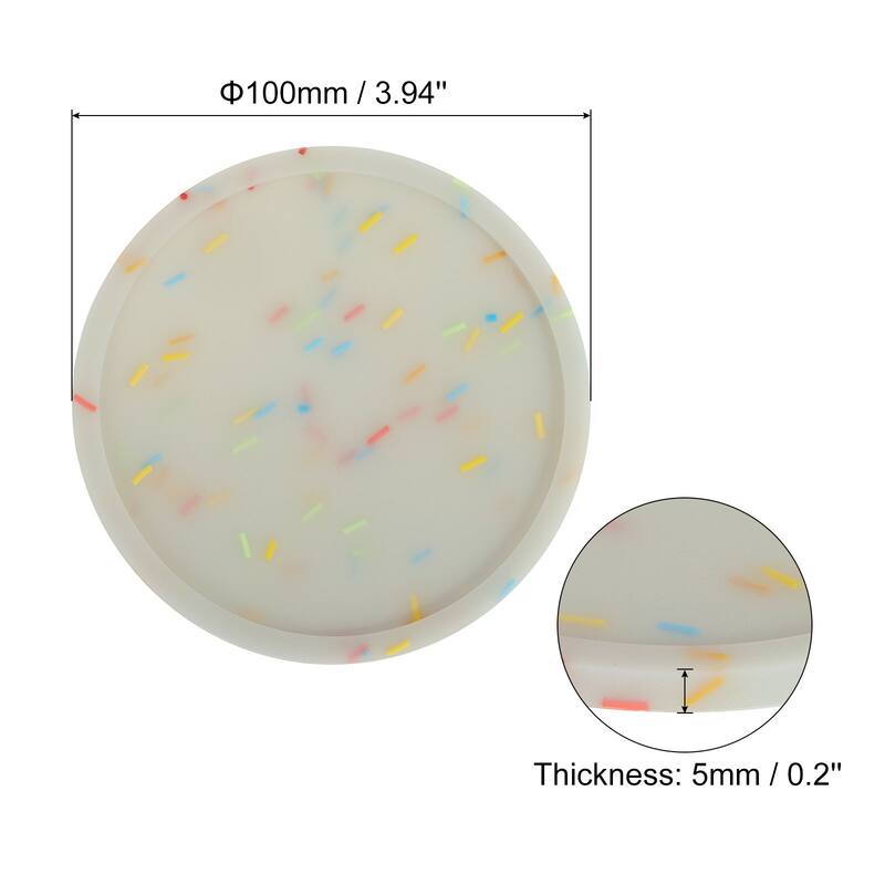 Drink Coasters, 6pcs Silicone Coasters for Drinks, Fluorescent Coaster