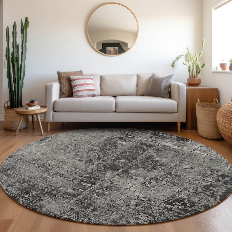 Alrim Modern Art-Inspired Weather Resistant Timeless Fusion Outdoor Rug