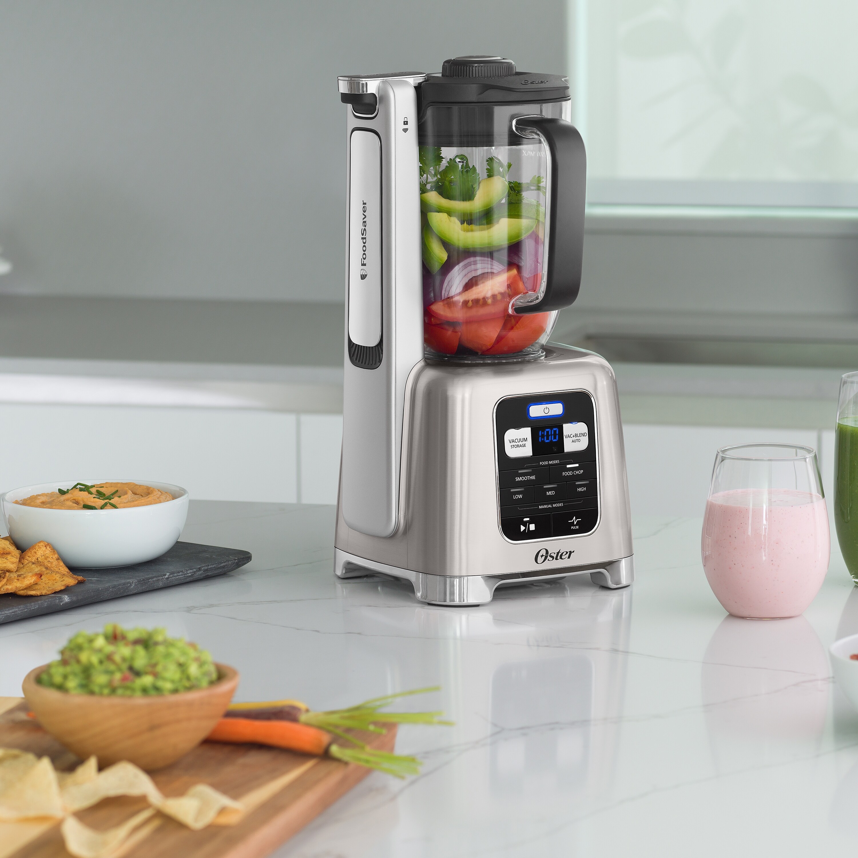 Oster BLSTAB CB0 000 Blender with Foodsaver Vacuum Sealing System Brushed Nickel