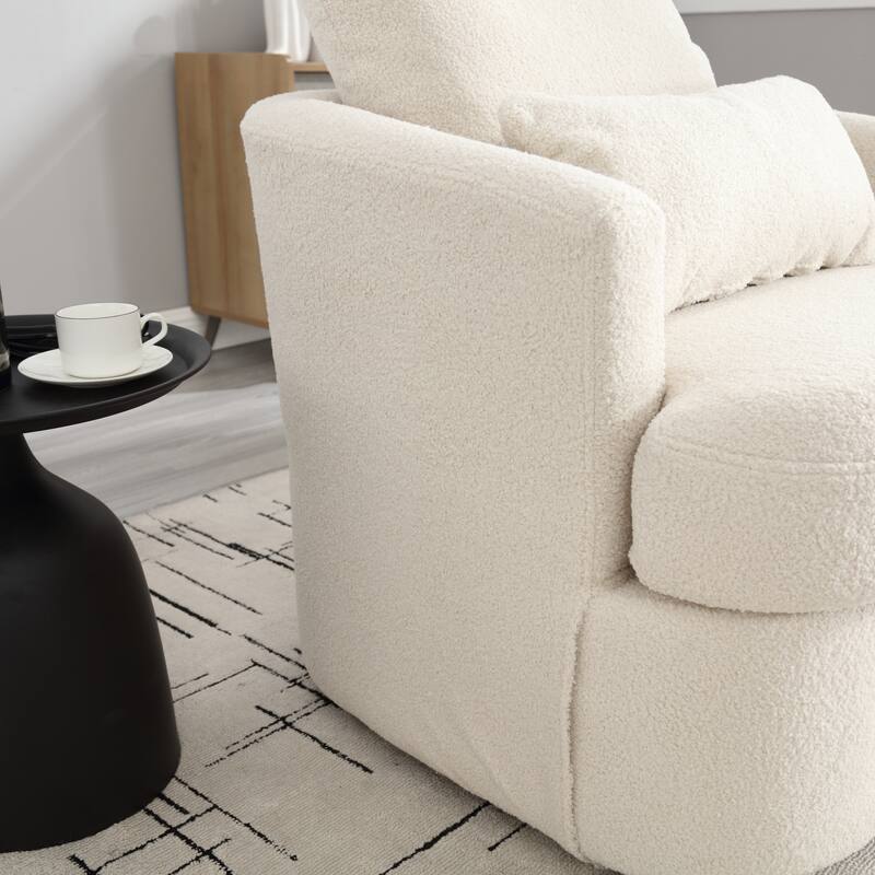 Swivel Barrel Chair, Comfy Round Accent Sofa Chair for Living Room, 360 Degree Swivel Barrel Club Chair, Leisure Arm Chair
