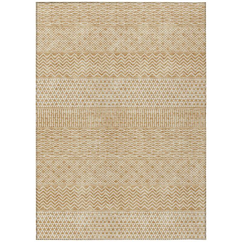 HomeRoots Chevron Modern Rectangle Outdoor Rug