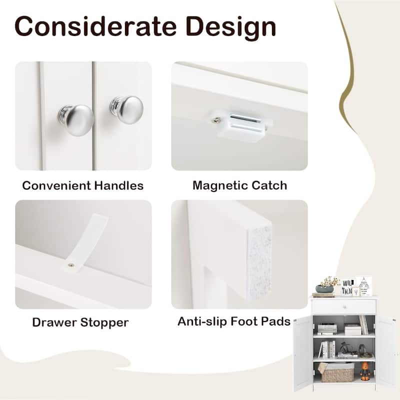 Bathroom Storage Cabinet Freestanding Towel Cabinet w/ Drawer