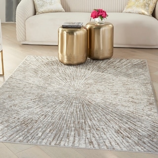 Nourison Home Metallic Modern Abstract Area Rug - Bed Bath & Beyond ...