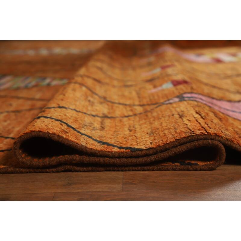 All-Over Trellis Moroccan Oriental Large Rug Handmade Wool Carpet - 10'1" x 14'1"