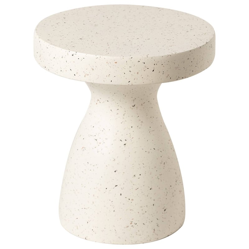 16" Round Side Table in Fiberstone with Hourglass Pedestal Design Wisp Series