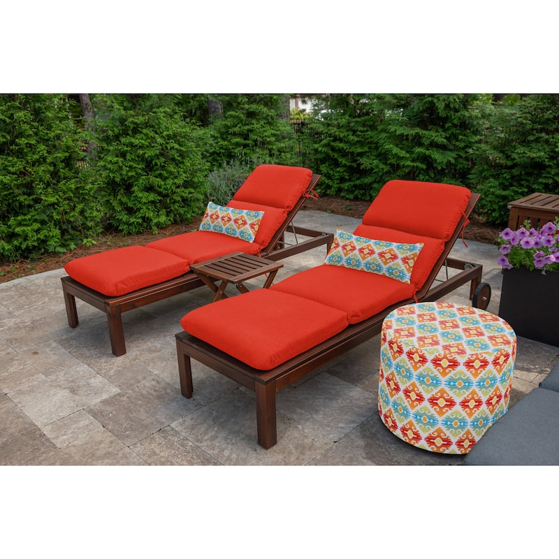 Casual Cushion Ogee 1-Piece Indoor/Outdoor Lumbar Pillow, 19"W x 12"L, Chautequa Summertime - 19"W x 12"L - Chautequa Summertime