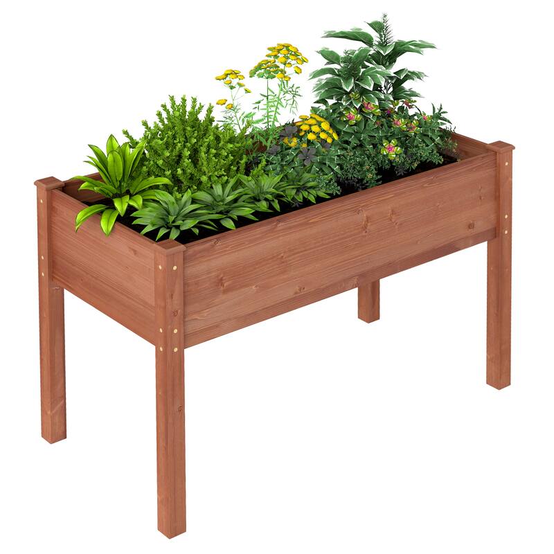 48x24x30 inch Raised Garden Bed with Legs,Elevated Wooden Planter Box for Outdoor Plants Flowers Fruits Vegetable Herb Growing