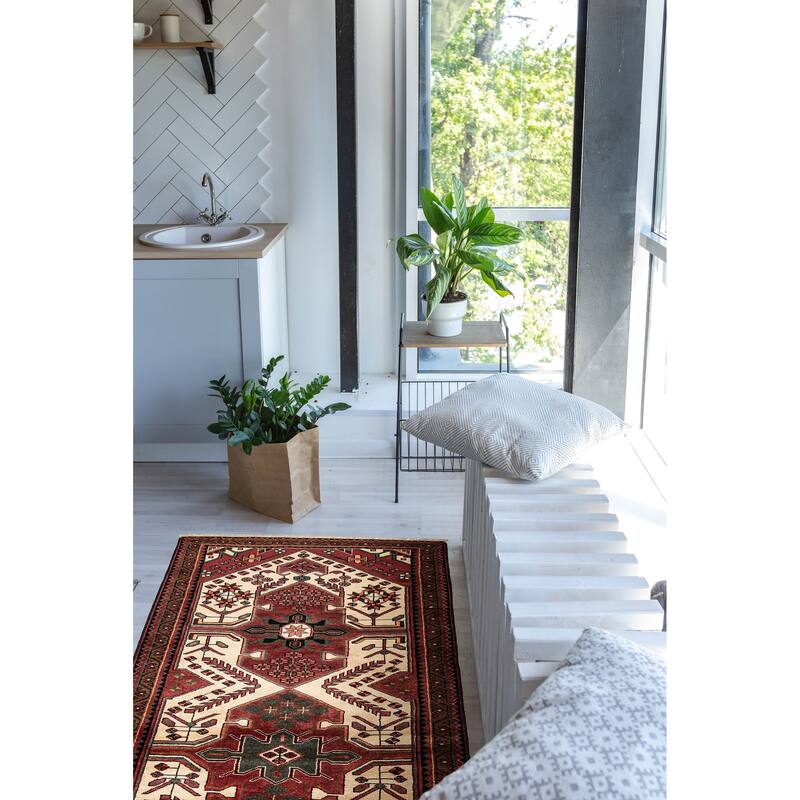ECARPETGALLERY Hand-knotted Anadol Cream Wool Rug - 3'5 x 9'7
