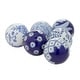 preview thumbnail 8 of 9, Black or Blue Patten Ceramic Traditional Round Orbs/Balls (Set of 6) - 3 x 3 x 3Round