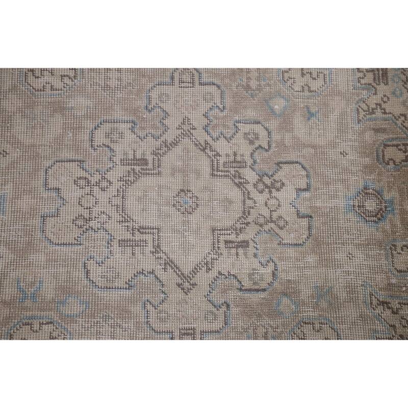 Handmade Vintage Distressed Tabriz Persian Rug Handmade Wool Carpet - 6'7" x 9'7"