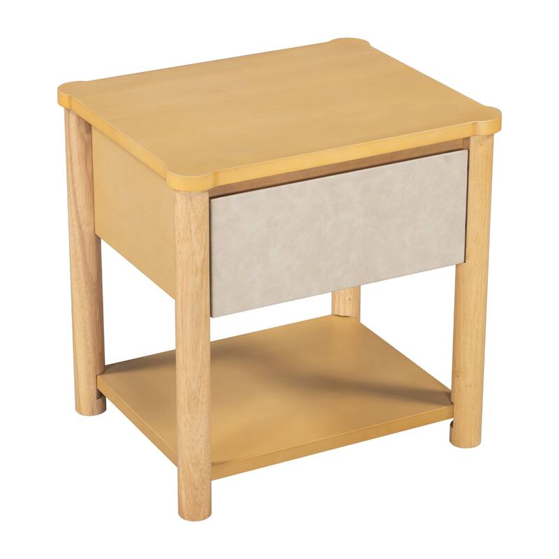 Farmhouse Bedside Table Nightstands with Drawer, Set of 2 Bedside Table File Cabinet with Open Shelf