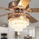 preview thumbnail 16 of 53, 52/62/72 Inch Crystal Fandelier Ceiling Fan with Lights and Remote, Reversible Motor 52 Inches-AC Motor - Gold